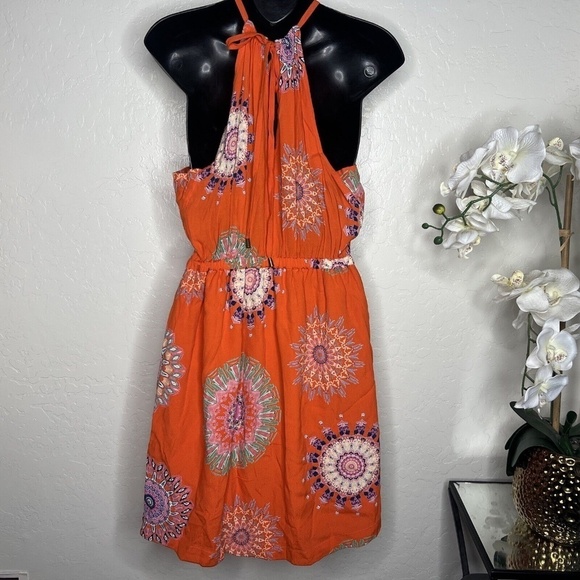 ANTHROPOLOGIE FLOREAT LIVIA HALTER A-LINE SUMMER DRESS 6 - Picture 2 of 6